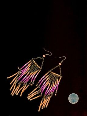 BOHO Glass BEadS And METAL EARRINGS